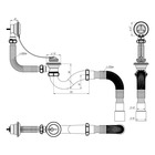 Сифон для ванны Aquant, 1 1/2" х 40 мм, с выпуском и переливом, с гибкой трубой 40х40/50 мм - Фото 2