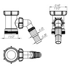 Отвод для посудомоечной/стиральной машине  Aquant , 1 1/2" х 1" х 1/2" - Фото 2