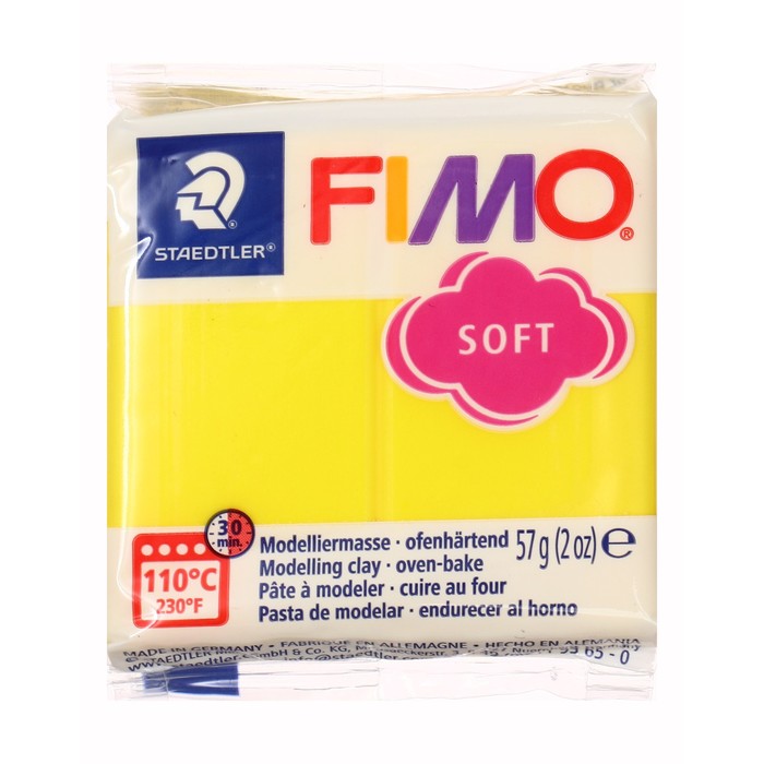 Пластика - полимерная глина, 57 г, Soft, лимонный - Фото 1