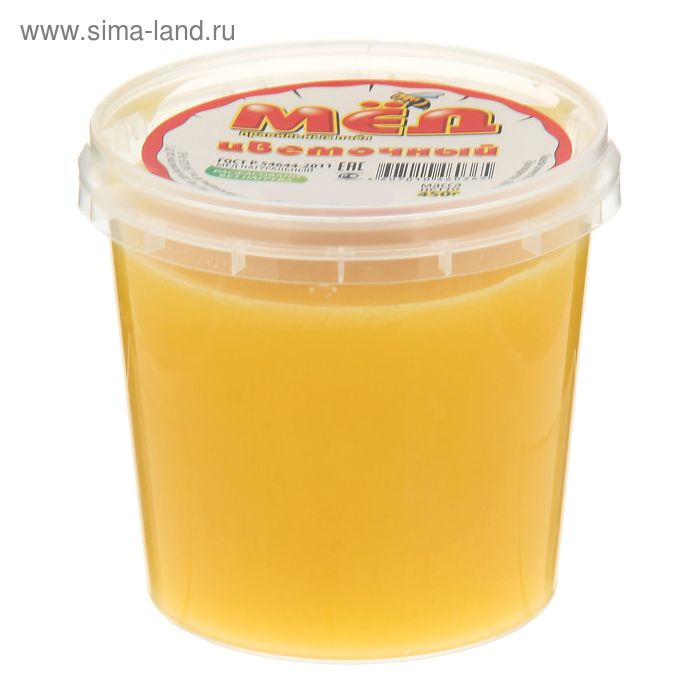 Медовая компания "Мёд правильных пчёл" цветочный, пластиковое ведро, 450 гр. - Фото 1