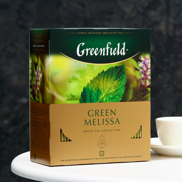 Чай зеленый Greenfield Green Melissa, 100 пак*1,5 г - Фото 1