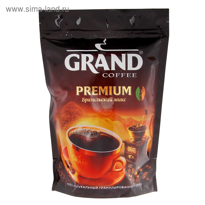 Кофе Grand Premium, натуральный растворимый, гранулированный, 200 г - Фото 1