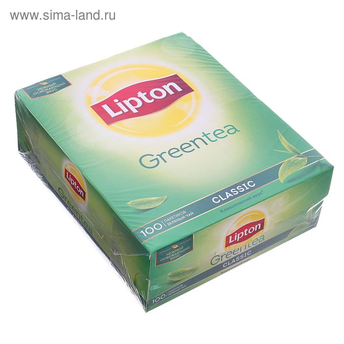 Чай зеленый Lipton Green Tea Classic, 100 пакетиков*1,7 г - Фото 1