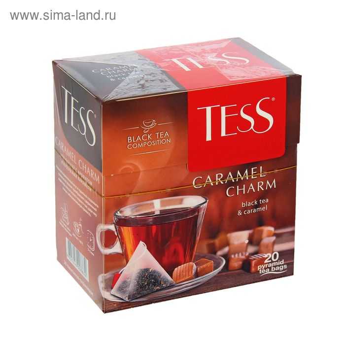 Чай черный Tess Caramel Charm, 20 пакетиков*1,8 г - Фото 1