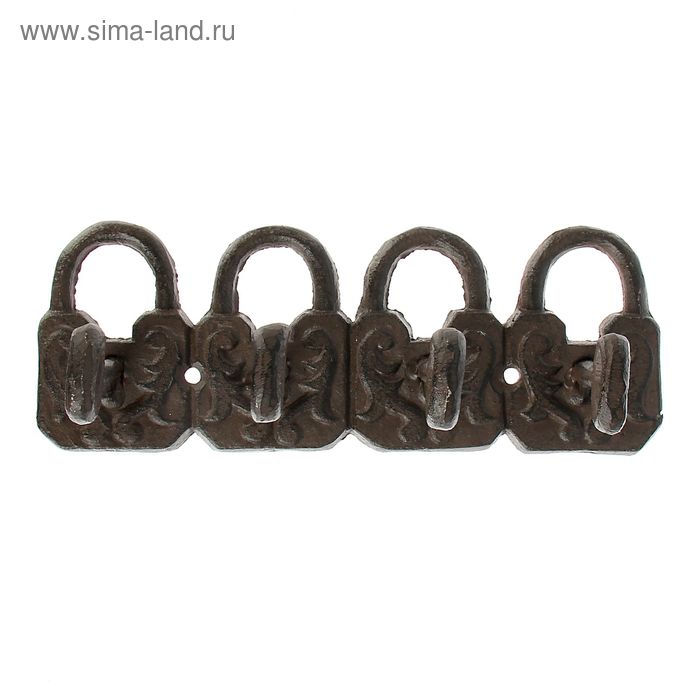 Крючки декоративные металл "Ключ в замке" 16х7х6,5 см - Фото 1