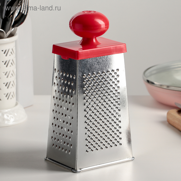 Тёрка «Комфорт»,4 грани, с круглой пластиковой ручкой, 11×8,5×23 см, цвет МИКС - Фото 1