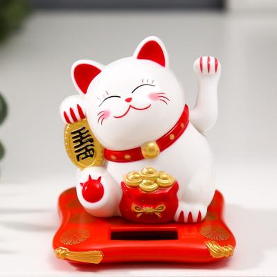 Маятник настольный антистресс «Кот баюн на коврике: иероглиф - Счастье в дом», пластик, 7.5×6.5×6.8 см