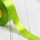 Лента атласная, 25 мм, 35 м, цвет зелёный - Фото 2