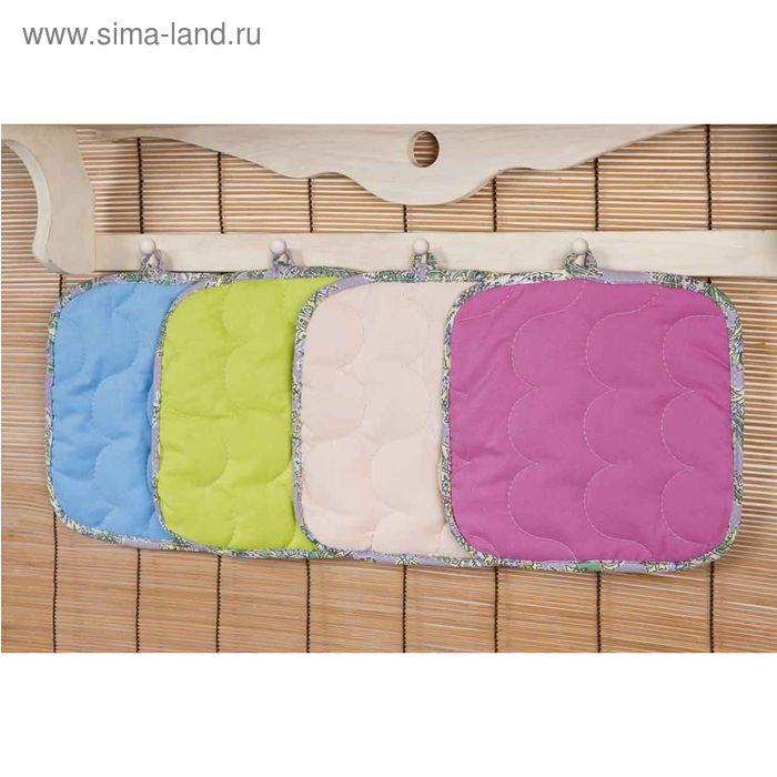 Прихватка квадратная Рейнбоу, размер 20х20 см, цвет кремовый - Фото 1