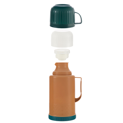 Термос 1.2 л, со стеклянной колбой, сохраняет тепло 18 ч, 15×28 см, коричневый