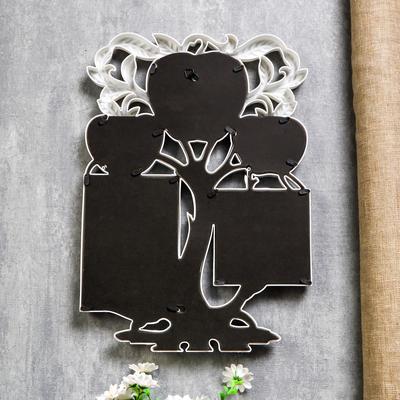 Фоторамка-коллаж на 5 фото 5.5×7 см, 9.5×11 см, 10×15 см, 10×10 см «Яблоня», белая, 39.5×27.5×2 см