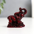 Нэцкэ фигурка «Слоны счастья», тёмно-красные, набор 6 шт., 4.5×3×4 см - Фото 5