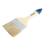 Кисть плоская ТУНДРА, натуральная щетина, деревянная рукоятка, 3", 75 мм - Фото 3