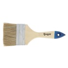 Кисть плоская ТУНДРА, натуральная щетина, деревянная рукоятка, 3", 75 мм - Фото 4