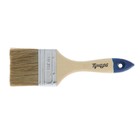 Кисть плоская ТУНДРА, натуральная щетина, деревянная рукоятка, 2.5", 63 мм - Фото 4