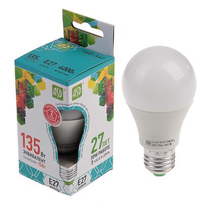Лампа светодиодная ASD LED-A60-standard, Е27, 15 Вт, 230 В, 4000 К, 1350 Лм