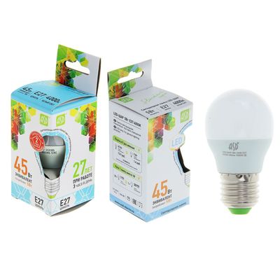 Лампа светодиодная ASD LED-ШАР-standard, Е27, 5 Вт, 230 В, 4000 К, 450 Лм