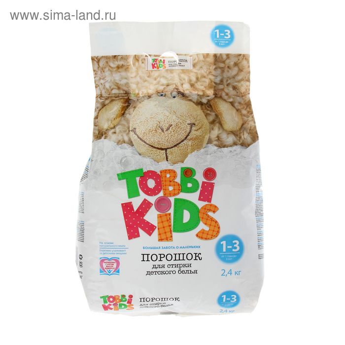 Стиральный порошок Tobbi Kids 1-3 лет для детского белья, автомат 2,4 кг - Фото 1