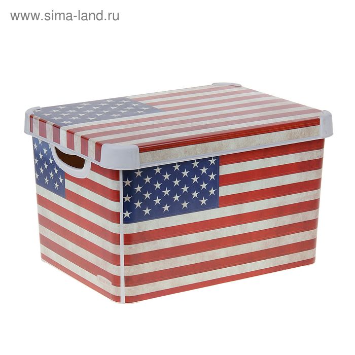 Короб для хранения прямоугольный 39х29х23 см "Стокгольм. USA flag" - Фото 1