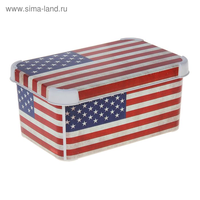 Короб для хранения прямоугольный 29х18х13 см "Стокгольм. USA flag" - Фото 1