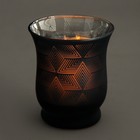 Подсвечник стекло на 1 свечу "Графика" 8,8х7,5х7,5 см - Фото 1