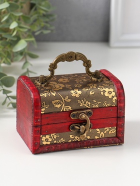 Шкатулка сундучок с ручкой "Незабудки"