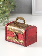 Шкатулка для украшений «Сундук с ручкой. Незабудки», дерево, 7.3×9.5×7.5 см - Фото 2