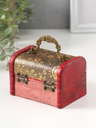 Шкатулка для украшений «Сундук с ручкой. Незабудки», дерево, 7.3×9.5×7.5 см - Фото 4