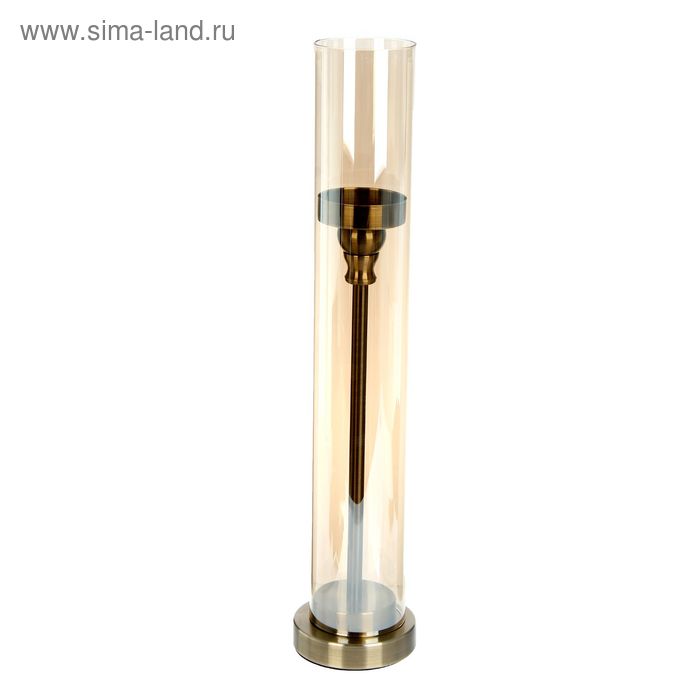 Подсвечник металл, стекло на 1 свечу "Лаконичность" под латунь 50х10 см - Фото 1