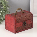 Шкатулка для украшений «Сундук с ручкой. Ромбы», дерево, 9.4×13.8×9.7 см - Фото 2