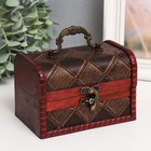 Шкатулка для украшений «Сундук с ручкой. Ромбы», дерево, 9.4×13.8×9.7 см - Фото 6