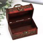 Шкатулка для украшений «Сундучок с ручкой. Пышная роза», дерево, 9.4×13.8×9.7 см - Фото 4