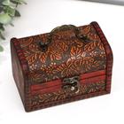 Шкатулка для украшений «Сундучок с ручкой. Пышная роза», дерево, 9.4×13.8×9.7 см - Фото 5