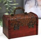 Шкатулка для украшений «Сундучок с ручкой. Пышная роза», дерево, 9.4×13.8×9.7 см - Фото 3