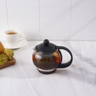 Заварочный чайник «Вдохновение», 500 мл, с металлическим ситом, стекло, чёрный - Фото 5