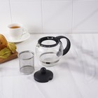 Чайник стеклянный заварочный «Вдохновение», 500 мл, с металлическим ситом, цвет чёрный - Фото 6