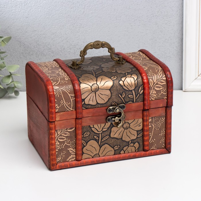 Шкатулка для украшений «Сундук. Цветение», дерево, 12.2×17.7×12.5 см - Фото 1