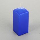 Свеча куб, синяя, лакированная, 5х12см - Фото 1