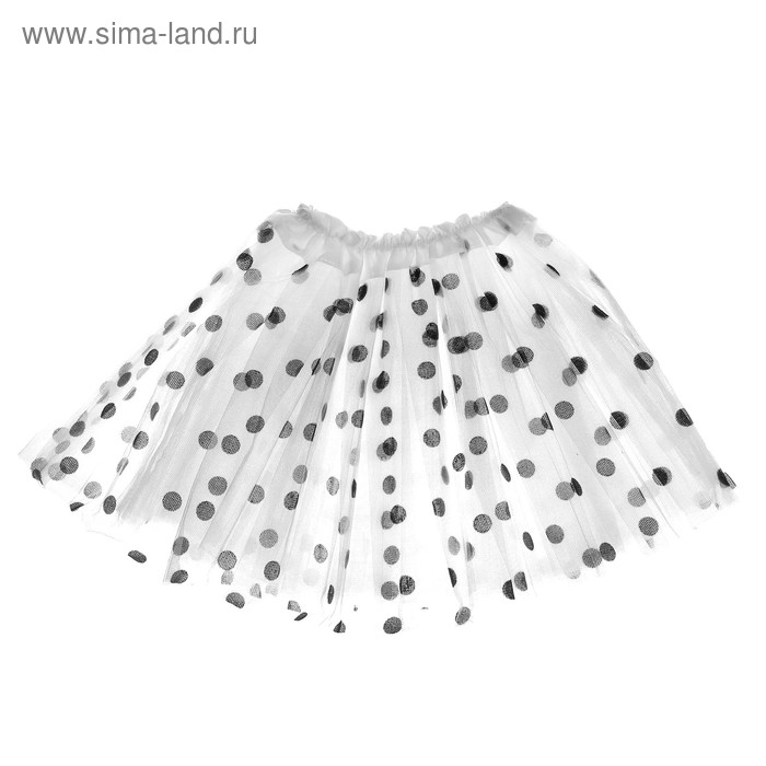 Карнавальная юбка «Горох», 3-х слойная, 4-6 лет, цвет белый - Фото 1