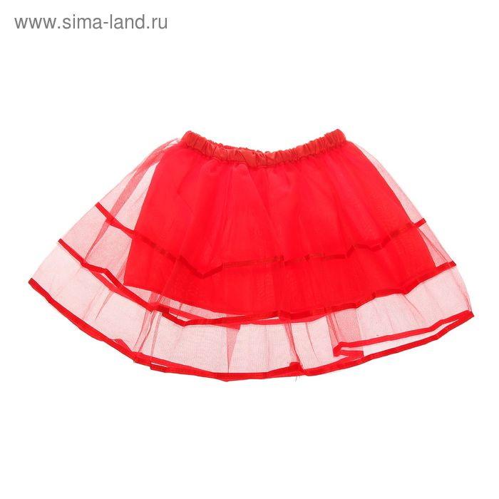 Карнавальная юбка 2-х слойная 4-6 лет, цвет красный - Фото 1