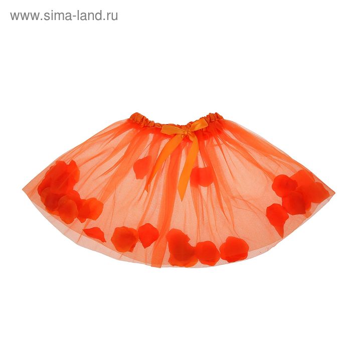 Карнавальная юбка с лепестками роз 4-6 лет, цвет оранжевый - Фото 1