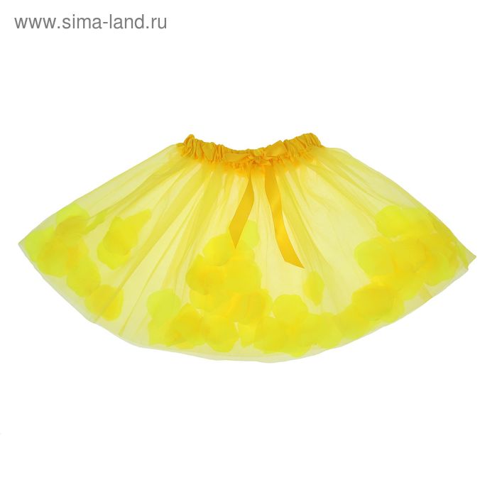 Карнавальная юбка с лепестками роз 4-6 лет, цвет желтый - Фото 1