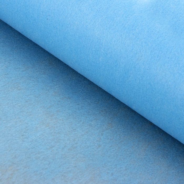 Фетр для упаковок и поделок, однотонный, голубой, двусторонний, рулон 1шт., 50 см x 15 м - Фото 1