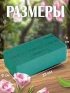 Губка флористическая для живых цветов, букетов «Оазис Классик» кирпич, 23×11×8 см - Фото 2