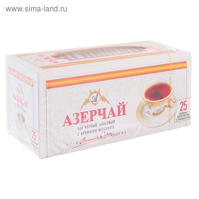 Чай черный Азерчай Tea, с ароматом бергамота, 25 пакетиков*2 г - Фото 1