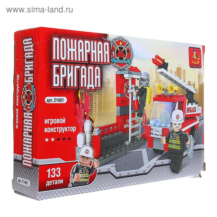 УЦЕНКА Конструктор "Пожарная бригада", 133 детали - Фото 1
