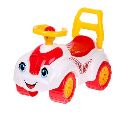Автомобиль для прогулок, белый, с гудком-пищалкой