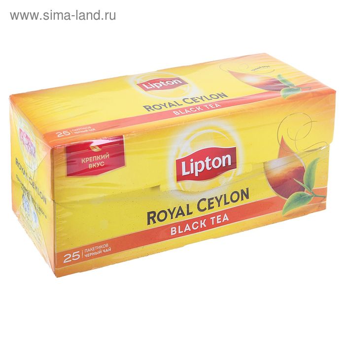 Чай черный Lipton Royal Ceylon, 25 пакетиков*2 г - Фото 1