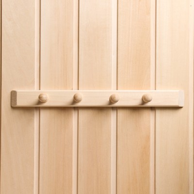 Вешалка для бани и сауны, липа, 40×5×6.5 см, 4 крючка, «Добропаровъ»