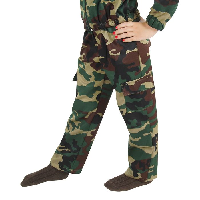 Карнавальный костюм «Спецназ», куртка с капюшоном, брюки, берет, рост 110 см - фото 1884728507